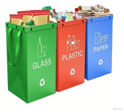 Image de Lot de 3 poubelles réutilisables pour usage domestique