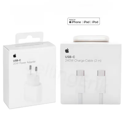 Produktbild von Apple 20W USB-C Power Adapter (Netzteil) + Apple 2m 240W USB-C to C Cable Ladekabel