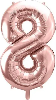Produktbild von Folienballon-Zahl 8, 86cm, Rosegold