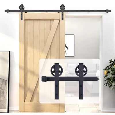 Produktbild von Schiebetürsystem mit verstellbarem Schienensystem für Holztüren (150 cm)