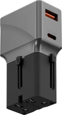Obrázok produktu pre Adaptér Energea Travelworld 1A1C 25 W     Čierna farba Gunmetal