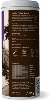 Produktbild von Berliner Kaffeerösterei - Schwyzer Schümli (gemahlen) (125g)