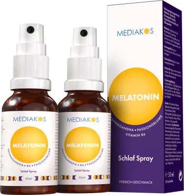 Produktbild von Mediakos® Melatonin Ashwagandha Schlaf Spray 2x50 ml