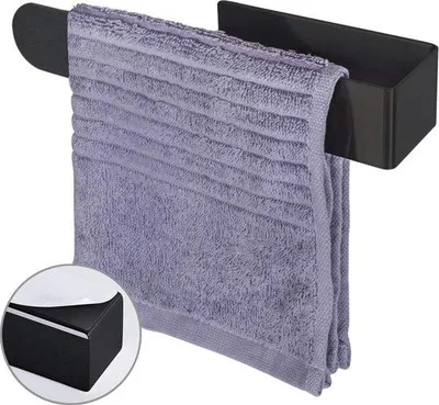 Image de Porte-serviettes magnétique en acier inoxydable, 23 cm, noir, autocollant