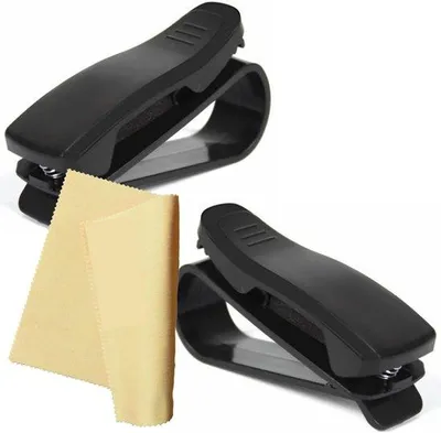 Produktbild von Famanu Halter für Sonnenbrillen - Set von 2 - praktische schwarze Clip-Accessoires für Sonnenblenden