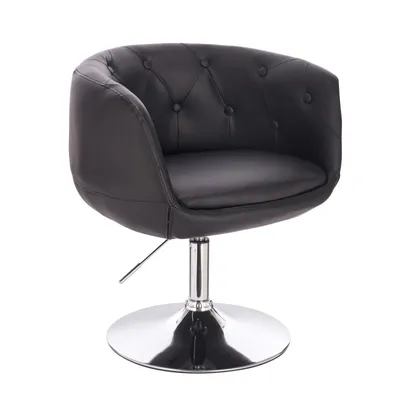 Image de SVITA PANAMA Fauteuil lounge rétro chaise rembourrée chaise cocktail base en métal similicuir noir