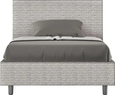Produktbild von ITYHOME - Gepolstertes Bett mit Lattenrost 120x210 mit Stoffbezug Aragona 1 Weiß Adele