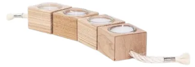 Produktbild von Holz Kerzenhalter mit Glaseinsatz für Teelichter