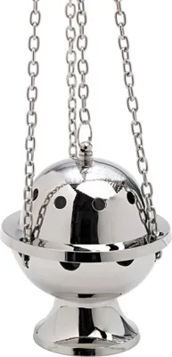 Produktbild von Rauchfass Weihrauchschwenker Vernickelt mit Kette 60cm Innenschale Deko Neu 7605