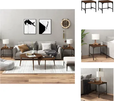 Produktbild von vidaXL Beistelltische 2 Stk. Braun Eiche 40x40x35 cm Holzwerkstoff - Couchtische