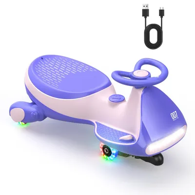 Image de FanttikRide 12V N7 Pro voiture électrique pour enfants, voiture électrique à pédales, type C rechargeable batterie voiture pour enfants, 2 vitesses anti-basculement roues lumineuses, Bluetooth, pour enfant à partir de 3 ans, rose