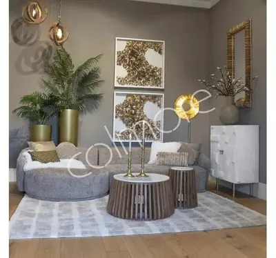 Imagen del producto de Soporte para velas, aluminio sin tratar/dorado, 16x16x47 cm