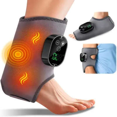 Produktbild von 3-in-1 elektrischer Fußmassagegerät mit 3000mAh Akku, verbessert die Blutzirkulation, 3 Modi und 6 Heizstufen, für Knöchel,Sohlen und Rist,Grau