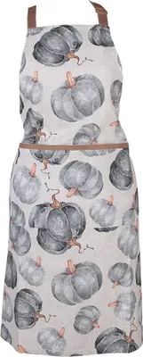 Produktbild von Clayre & Eef Küchenschürze 70x85 cm Grau Baumwolle Kürbis