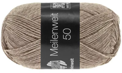 Produktbild von Lana Grossa MEILENWEIT 50 g UNI 4-fach Sockenwolle mit 80 % Schurwolle 210 m Farbe 1359 - Taupe