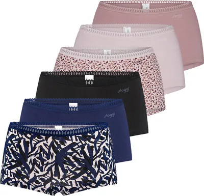 Produktbild von sloggi 6er Pack GO Crush Short Slip Komfortabel und atmungsaktiv, Zierborte am Bund, Im praktischen Mehrfachpack