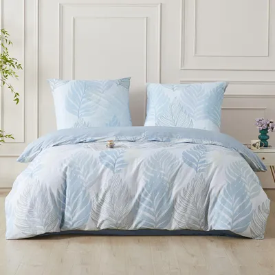 Productafbeelding van Bettenset, 200x220 cm, blauw, 2-delig, katoen, met rits