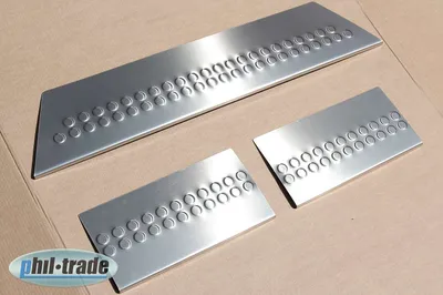 Immagine prodotto di BARRE D'INGRESSO per VW T5 e VW T6 | dal 2003 | ACCIAIO INOX con CURVATURA | 3 pezzi