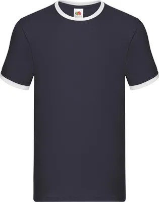 Obrázok produktu pre Fruit of the Loom 61-168-0 | Pánske tričko Ringer - Farba: Navy/White - Veľkosť: L