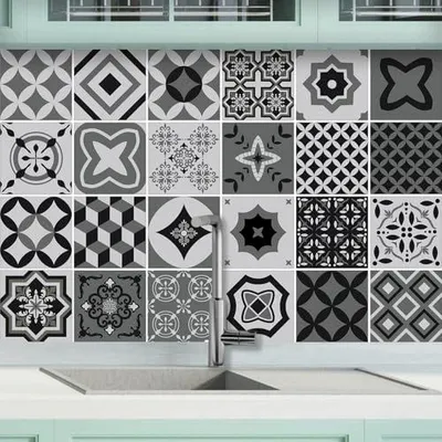 Zdjęcie produktu dla Naklejki na płytki winylowe vintage 15X15 cm zestaw 32 szt