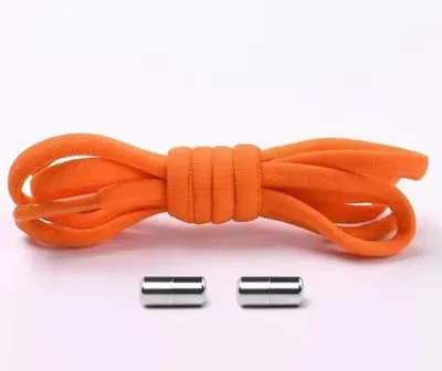 Produktbild von Orangefarbene Schnürsenkel – Flache Schnürsenkel – Orangefarbene Schnürsenkel – Mit Verschluss – 100 cm – Drehverschluss – 1 Paar – CHPN