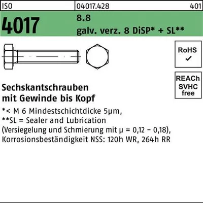 Produktbild von Sechskantschraube ISO 4017 VG M 20 x 150 8.8 galvanisch verzinkt 8 DiSP+SL