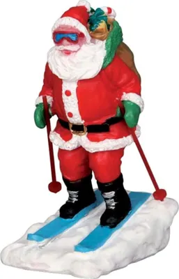 Image de Lemax Village de Noël Père Noël avec skis Décoration d'hiver Figures de décoration de Noël