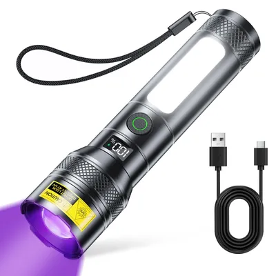 Immagine prodotto di Lampada UV da 395 nm, 6 modalità, mini torcia a luce nera, luce bianca