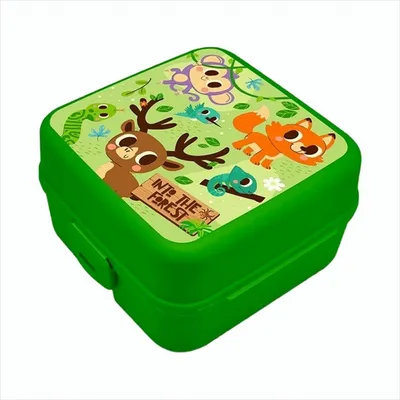 Image de Boîte à tartines avec 4 compartiments, animaux de la forêt