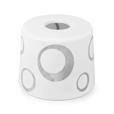 Obrázek produktu pro LUXOLAR, skleněný stínidlo, patice E27, bílá, matná, kuželovitá, s průhlednými kruhy, průměr 13 cm