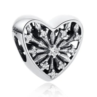 Produktbild von PANDACHARMS Strahlendes Herz Charm, 925er Sterling Silber, passt zu Pandora