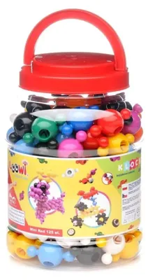 Obrázok produktu pre Stavebnicové kocky Loowi – červené guličky, 125 dielov, 4+