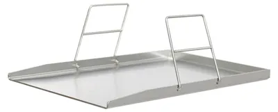 Obrázek produktu pro Grilovací deska – plochá grilovací pánev – nerezová ocel – 49 x 32,5 cm – tloušťka 4 mm – odnímatelné rukojeti – otvory pro odtok tuku – vhodná do myčky