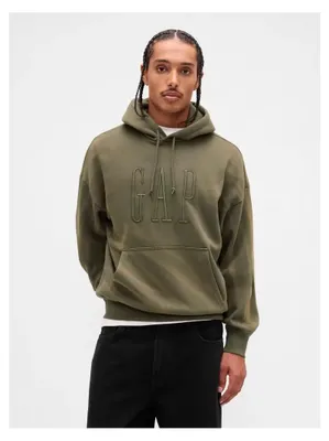 Produktbild von Herren-Sweatshirt GAP CORP LOGO HOODIE PULLOVER 851641-00 SCHWARZES MOOS Größe: L