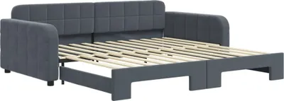 Produktbild von vidaXL Tagesbett Ausziehbar Dunkelgrau 100x200 cm Samt