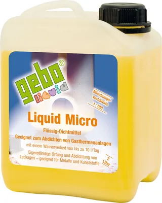 Produktbild von Gebo 75012 Liquid Micro 2l Dichtmittel Flüssigdichtmittel Heizungsdichtmittel für Gasthermenanlagen und Brennwertanlagen