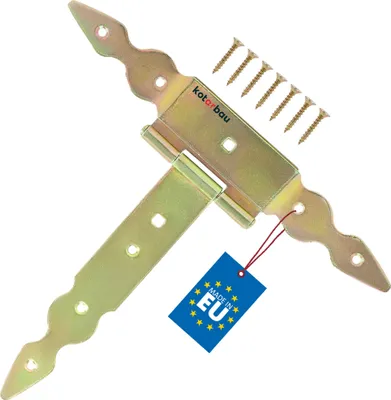 Immagine prodotto di KOTARBAU® cerniere a T oro L: 200 mm cerniere a croce in acciaio zincato cerniera per cancello da giardino cerniera per porta in legno cerniera per persiana cerniere per cancello cerniere per porte pesanti ferramenta per cancelli da giardino cerniere per cancelli pesanti