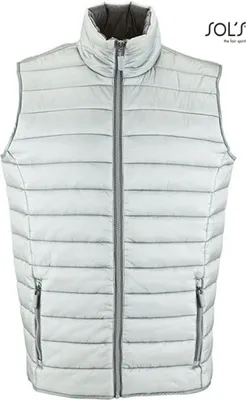 Image de SOLs 01436 | Bodywarmer Lightweight Wave / Col haut pour homme - Couleur : Metal Grey - Taille : L