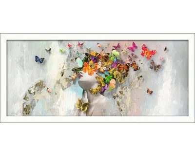 Produktbild von Gerahmtes Bild Butterflies in The Face 130x60 cm