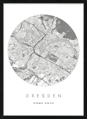 Produktbild von Gerahmtes Bild Dresden Landkarte 53x73 cm
