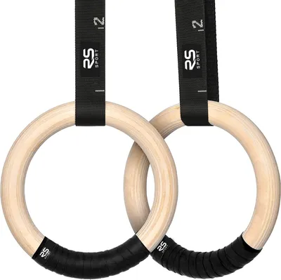 Productafbeelding van Calisthenics Gymnastiekringen van hout, 28 mm, professionele fitnessringen