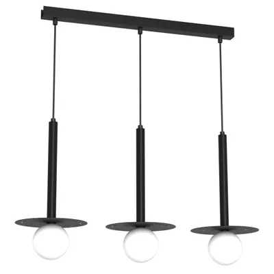 Image de Suspension Futura noir et blanc 3xG9x7W en métal, dimensions : 90 x 70 x 20 cm, IP20, Milagro