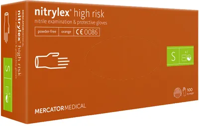 Produktbild von Medizinische Einweghandschuhe aus Nitril Mercator NITRYLEX high risk 100 Stk M