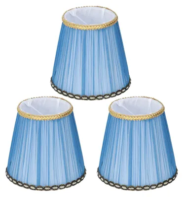 3er-Set kleine Clip-On-Lampenschirme, Stoff, blau, 13,5x12,5 cm