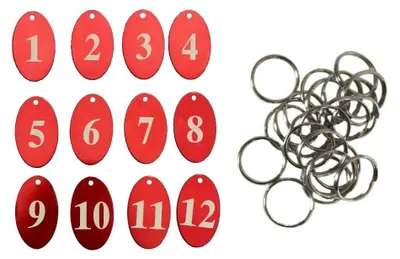 Imagen del producto de Llaveros numerados de aleación de aluminio, set de 25