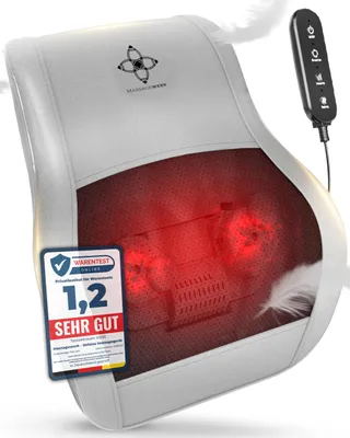 Productafbeelding van MASSAGEWERK® Shiatsu rug- en nekmassageapparaat | Elektrisch nekmassageapparaat met warmtefunctie | Ergonomisch, ideaal voor het verlichten van spierspanning en pijn