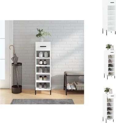 Obrázek produktu pro vidaXL Botník bílý 30x35x105 cm materiál na bázi dřeva - Skříně