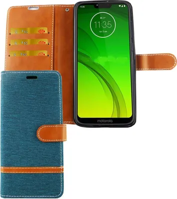 Zdjęcie produktu dla Motorola Moto G7 Etui na telefon komórkowy Pokrowiec na kartę Portfel Zielony