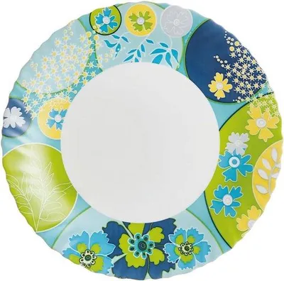 Productafbeelding van Set van 6 Dessertborden in Berenice Stijl, 19 cm met Blauw Patroon