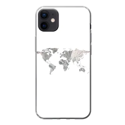 Produktbild von MuchoWow® Handyhülle Schutzhülle Hülle für iPhone 12 mini Weltkarte - Muster - Schwarz Silikon Softcase Handy Hülle - Bild